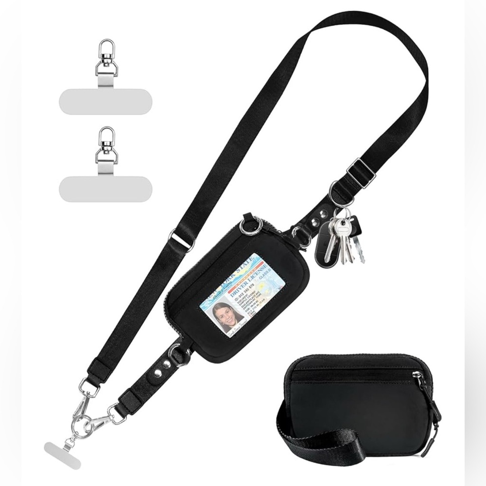 Black Crossbody Bag with Silver Accents